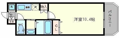 エステムコート難波Ⅱアレグリア【7階】の間取り