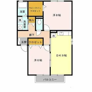 モア エクレール B棟【1階】の間取り