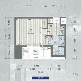 プレサンス大阪城公園ファーストシート【6階】の間取り