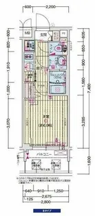 プレサンスOSAKA東成中本ハーヴィル【2階】の間取り