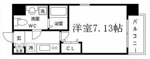 ウインズコート西梅田Ⅱ【7階】の間取り