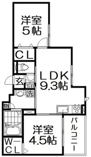 クリエオーレ桜園Ⅱ【1階】の間取り