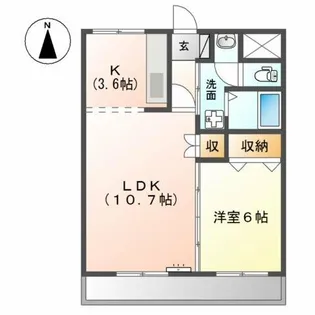 クレオール【1階】の間取り