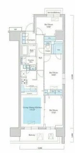 アーバネックス同心Ⅱ【7階】の間取り