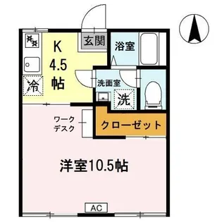 ベルドール膳所【102号室】の間取り