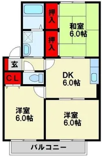 セジュール東山田Ⅲ B棟【101号室】の間取り