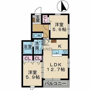 コスモ・S南庄【1階】の間取り