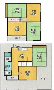 大阪府箕面市瀬川2丁目【一戸建】の間取り