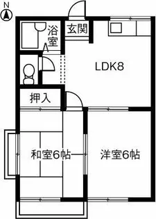 ハイツ松下Ⅱ【201号室】の間取り