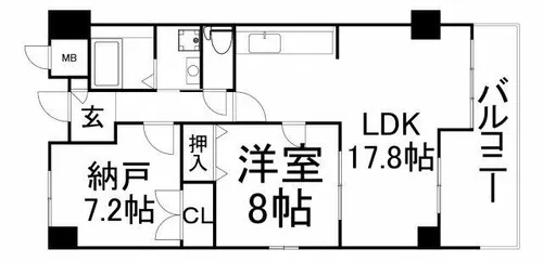 大阪府大阪市中央区内淡路町2丁目【マンション】の間取り