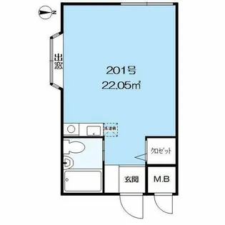 西宮サンハイツ【201号室】の間取り