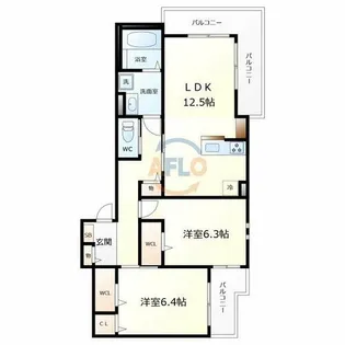 YOURMAISON粉浜駅前【2階】の間取り
