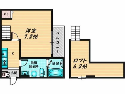 スリーズ長瀬【1階】の間取り