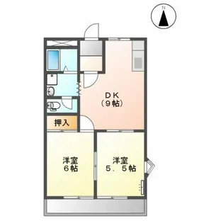 ツインハイムミサト【3階】の間取り
