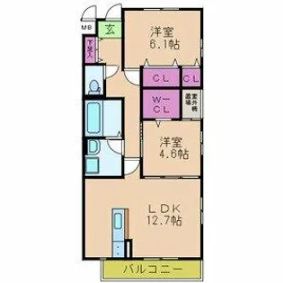フォレストコートN【2階】の間取り