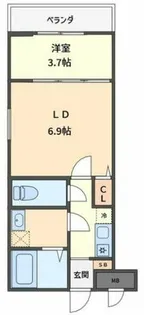 クレスト高安【3階】の間取り