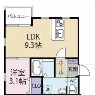 Grace下六万寺【3階】の間取り