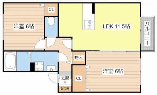 ヴァンベール【203号室】の間取り