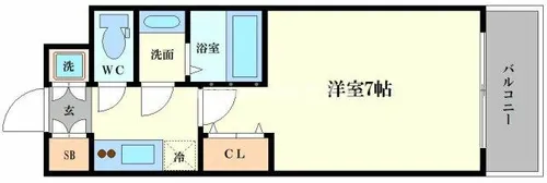 S-RESIDENCE福島玉川Deux【9階】の間取り