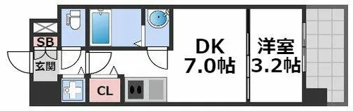 リヴェント難波サウス【11階】の間取り