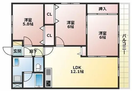 コモ・ド・ありえⅡ【305号室】の間取り