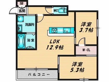 KOGI Residence 花園本町【2階】の間取り