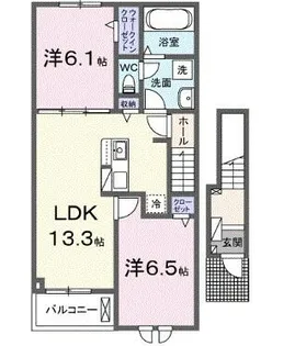 プランタンコートⅥ【2階】の間取り