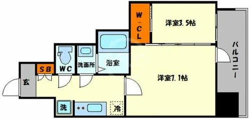 ファーストフィオーレ九条Ⅱ【3階】の間取り