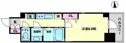 プレサンス四天王寺前夕陽ヶ丘アクティ【7階】の間取り