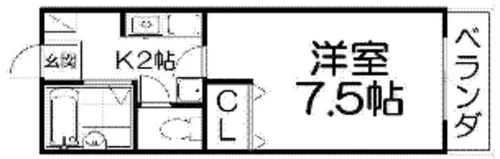 グリーンヒルカリム【1階】の間取り