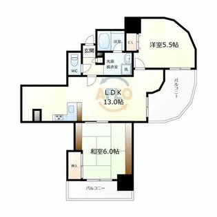 フェルザ住之江公園【12階】の間取り