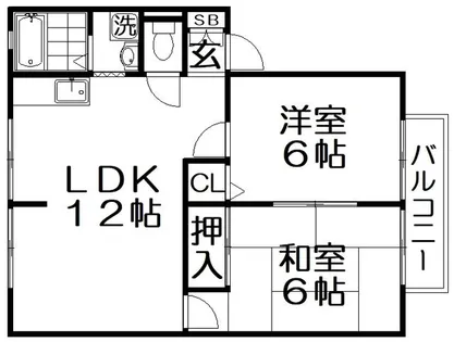 ハイツグリーンキャッスルA棟【1階】の間取り