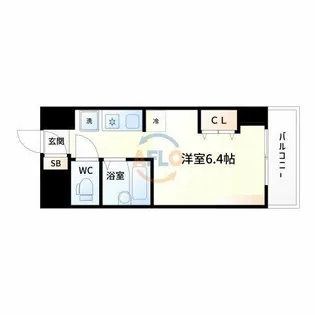 キャッスル北沢新大阪【4階】の間取り