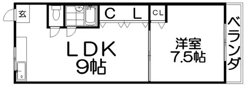 シャンテー御殿山【7階】の間取り