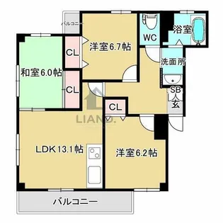 アゴラオーキッド藤崎【201号室】の間取り