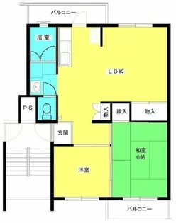公社賃貸SMALIO 茶山台B【4-207号室】の間取り