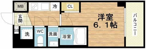 エスリード大阪リエート【6階】の間取り