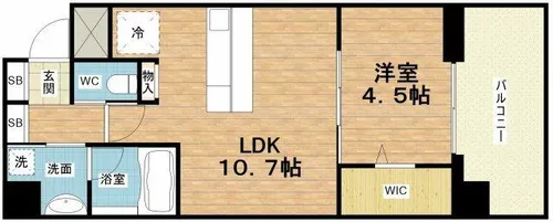 アプリーレ大阪城北【4階】の間取り
