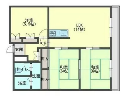 高楽ハイツ【4階】の間取り