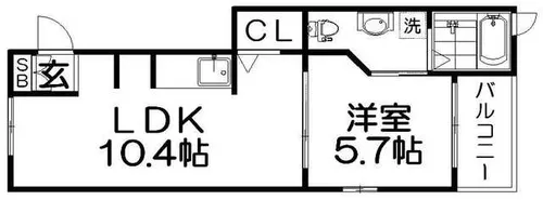 ルミエールハタ【3階】の間取り