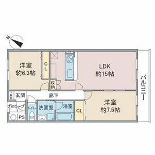 コーポハルラサン 南棟【1階】の間取り