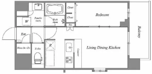 1LDKの間取り画像