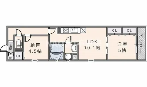 フォレストクリエオーレ枚岡壱番館【301号室】の間取り