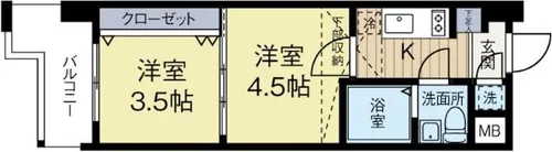 福岡県福岡市博多区住吉4丁目【マンション】の間取り