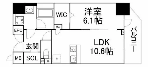 K-NEXT南森町【10階】の間取り