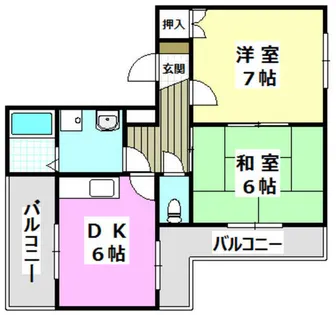 コスモハイツⅢ【3階】の間取り
