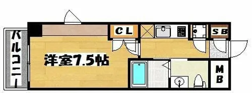 クレスティア天神サウス【5階】の間取り