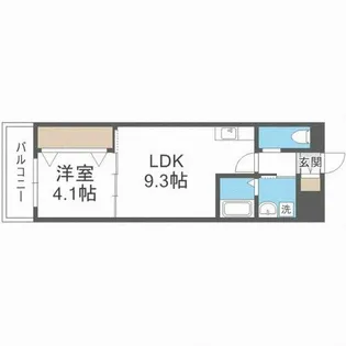 クレスティアフォーシーズン博多【4階】の間取り