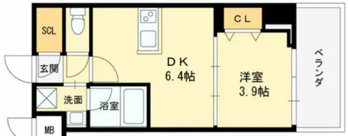 ヴィーナス今里【3階】の間取り