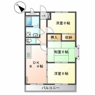 兵庫県加古川市加古川町友沢【マンション】の間取り